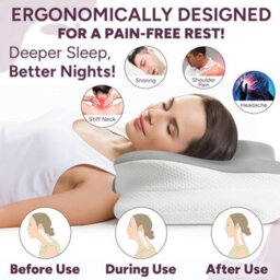 Zuvo Cervical Memory Foam Pillow For Neck And Shoulder Support Orthopaedic Contour Design Ideal For Side And Back Sleepers - thumbnail 4