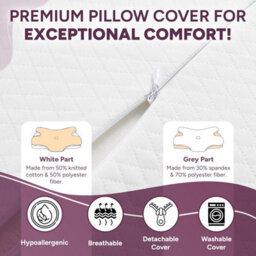Zuvo Cervical Memory Foam Pillow For Neck And Shoulder Support Orthopaedic Contour Design Ideal For Side And Back Sleepers - thumbnail 5