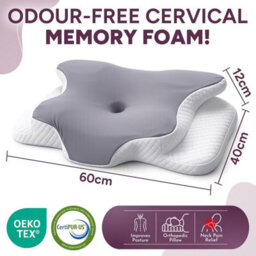 Zuvo Cervical Memory Foam Pillow For Neck And Shoulder Support Orthopaedic Contour Design Ideal For Side And Back Sleepers - thumbnail 2
