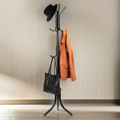 Pirlo Plush Metal Coat Stand With 12 Hooks Black - image 1