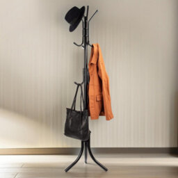 Pirlo Plush Metal Coat Stand With 12 Hooks Black - thumbnail 1