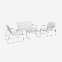 Sweeek - 4-Seater Steel Garden Sofa Set Beige 78X122X39 Cm