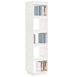 Berkfield Book Cabinet/room Divider White 40X35X167 Cm Solid Wood Pine - thumbnail 4