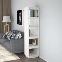 Berkfield Book Cabinet/room Divider White 40X35X167 Cm Solid Wood Pine