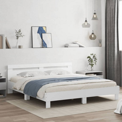 Berkfield Bed Frame With Led Without Mattress White 180X200 Cm Super King - image 1