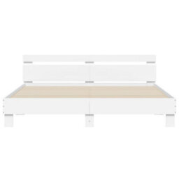 Berkfield Bed Frame With Led Without Mattress White 180X200 Cm Super King - thumbnail 7