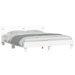 Berkfield Bed Frame With Led Without Mattress White 180X200 Cm Super King - thumbnail 3