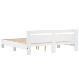 Berkfield Bed Frame With Led Without Mattress White 180X200 Cm Super King - thumbnail 9