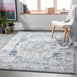 Livabliss Jolie-Vintage Grey Blue Ivory Brown Traditional Boho Living Dining Bedroom Rug 160 X 220 Cm Easy Care, Non Shedding - thumbnail 2