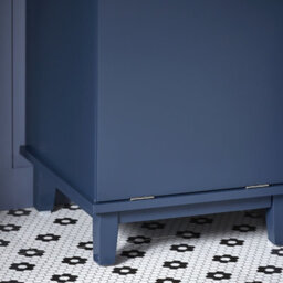 Sobuy Bzr114-B,laundry Cabinet Bathroom Storage Chest, Navy ,blue,w40Xd40Xh95 - thumbnail 4