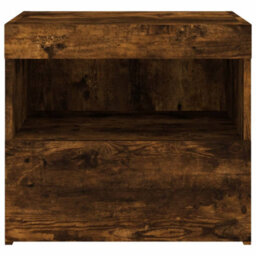 Berkfield Bedside Cabinets With Led Lights 2 Pcs Smoked Oak 50X40X45 Cm - thumbnail 9
