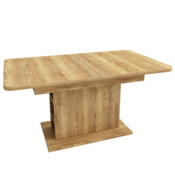 Abrihome Extendable Oak Dining Table With Storage Modern Simple Iron Frame Space-Saving Multifunctional Design, Oak - thumbnail 7