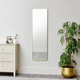 Melody Maison Tall Gold Curved Framed Wall / Leaner Mirror 135Cm X 40Cm - thumbnail 2