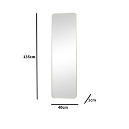 Melody Maison Tall Gold Curved Framed Wall / Leaner Mirror 135Cm X 40Cm - thumbnail 9