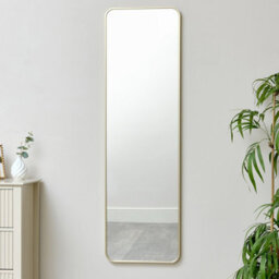 Melody Maison Tall Gold Curved Framed Wall / Leaner Mirror 135Cm X 40Cm - thumbnail 6
