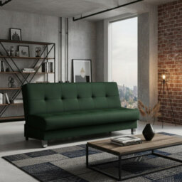Enduro Xi Click Clack Sofa Bed Wooden Frame Foam Mattress Ideal For Living Room 195X90X85 Cm Green - thumbnail 1