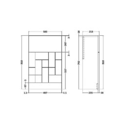 Hudson Reed Fusion Floor Standing Wc Unit & Polymarble Top Compact, Stylish Bathroom Storage Unit, Gloss Grey, 600mm - thumbnail 4