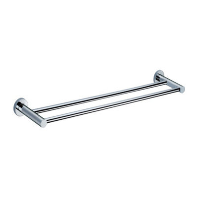 Nes Home Wall Mounted Round Double Towel Bar Chrome - image 1