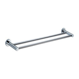 Nes Home Wall Mounted Round Double Towel Bar Chrome - thumbnail 1