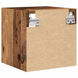 Berkfield Tv Wall Cabinets With Led Lights 2 Pcs Old Wood 30X28.5X30 Cm - thumbnail 9