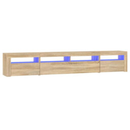 Berkfield Tv Cabinet With Led Lights Sonoma Oak 240X35X40 Cm - thumbnail 2