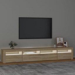 Berkfield Tv Cabinet With Led Lights Sonoma Oak 240X35X40 Cm - thumbnail 3