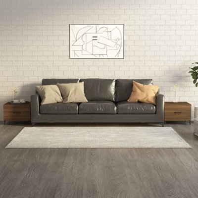 Walplus Coffee Tables With Metal Legs 2 Pcs Brown Oak 50X50X40 Cm - image 1