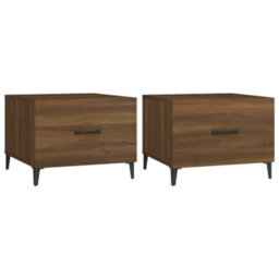 Walplus Coffee Tables With Metal Legs 2 Pcs Brown Oak 50X50X40 Cm - thumbnail 2