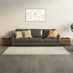 Walplus Coffee Tables With Metal Legs 2 Pcs Brown Oak 50X50X40 Cm - thumbnail 1