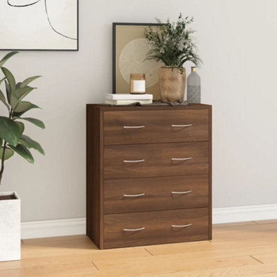 Berkfield Sideboard With 4 Drawers 60X30.5X71 Cm Brown Oak - image 1