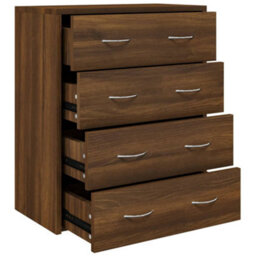 Berkfield Sideboard With 4 Drawers 60X30.5X71 Cm Brown Oak - thumbnail 2