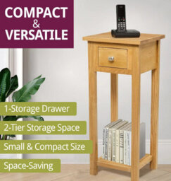 Hallowood Furniture Waverly Oak Small Telephone Table - thumbnail 5