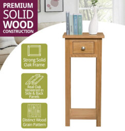 Hallowood Furniture Waverly Oak Small Telephone Table - thumbnail 4