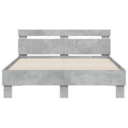 Berkfield Bed Frame With Led Without Mattress Concrete Grey 120X200 Cm - thumbnail 7