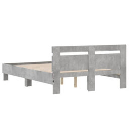 Berkfield Bed Frame With Led Without Mattress Concrete Grey 120X200 Cm - thumbnail 9