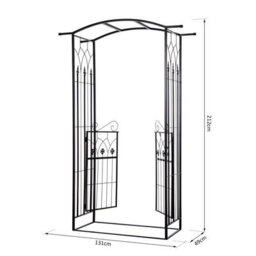Outsunny Garden Entrance Arch Bench Outdoor Patio Rose Trellis Climbing Plant - thumbnail 3
