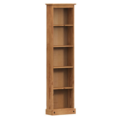 Bookcase Tall Narrow Large Display Mexican Pine By - image 1