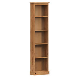 Bookcase Tall Narrow Large Display Mexican Pine By - thumbnail 1