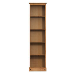 Bookcase Tall Narrow Large Display Mexican Pine By - thumbnail 4