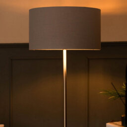 Valuelights Tavel Brushed Gold Floor Lamp With Table And Grey/chrome Shade - thumbnail 5