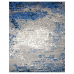 Twilight Blue Funky Luxurious Modern Easy To Clean Abstract Viscose Wool Rug For Living Room, Bedroom - 168Cm X 244Cm - thumbnail 7