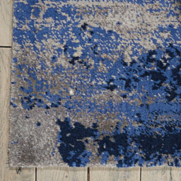 Twilight Blue Funky Luxurious Modern Easy To Clean Abstract Viscose Wool Rug For Living Room, Bedroom - 168Cm X 244Cm - thumbnail 4
