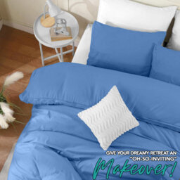 Bedlooms Light Blue Cotton Duvet Cover Set, Breathable & Anti-Allergic Bedding Pack, King 230X220Cm - thumbnail 5