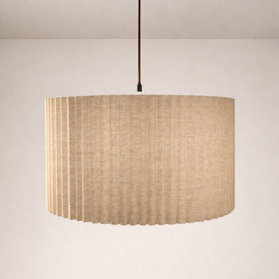 CGC Interiors Cgc Allegra Oatmeal Linen Fine Scallop Extra Large Drum Lampshade - image 1