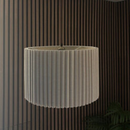 CGC Interiors Cgc Allegra Oatmeal Linen Fine Scallop Extra Large Drum Lampshade - thumbnail 4