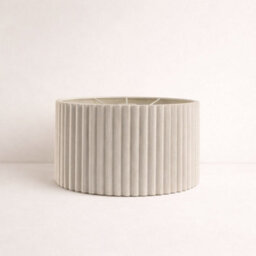 CGC Interiors Cgc Allegra Oatmeal Linen Fine Scallop Extra Large Drum Lampshade - thumbnail 2