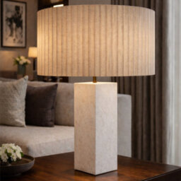 CGC Interiors Cgc Allegra Oatmeal Linen Fine Scallop Extra Large Drum Lampshade - thumbnail 3