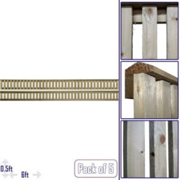 Premier Garden Supplies Tuscany Vertical Slatted (Pack Of 5) Width: 6Ft X Height: 0.5Ft Flat Capped Fence Panel/topper/trellis - thumbnail 1