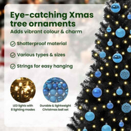 Vidaxl Christmas Tree With 150 Leds With Stand Black 150 Cm Pvc - thumbnail 9