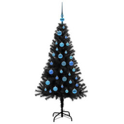 Vidaxl Christmas Tree With 150 Leds With Stand Black 150 Cm Pvc - thumbnail 4